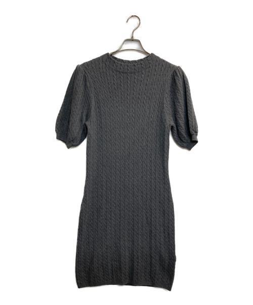 HER LIP TO（ハーリップトゥ）Her lip to (ハーリップトゥ) Puff Sleeve Cable Knit Dress/ニットワンピース グレー サイズ:Sの古着・服飾アイテム