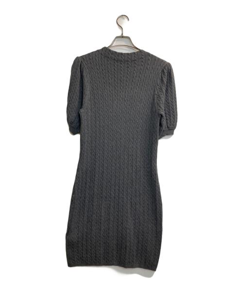 HER LIP TO（ハーリップトゥ）Her lip to (ハーリップトゥ) Puff Sleeve Cable Knit Dress/ニットワンピース グレー サイズ:Sの古着・服飾アイテム