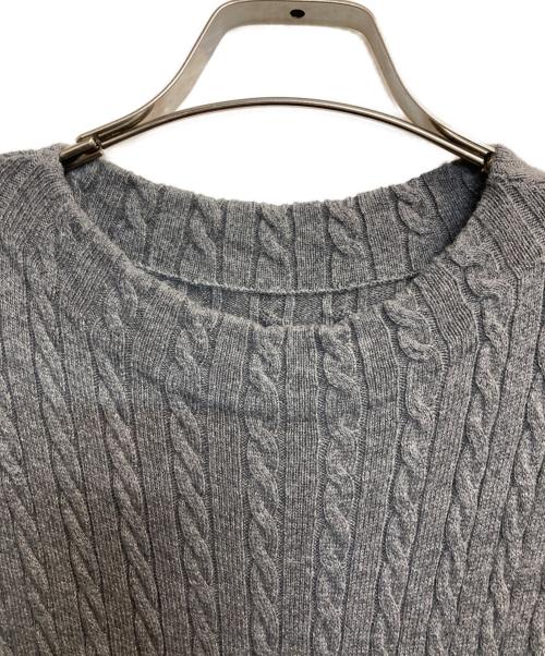 HER LIP TO（ハーリップトゥ）Her lip to (ハーリップトゥ) Puff Sleeve Cable Knit Dress/ニットワンピース グレー サイズ:Sの古着・服飾アイテム