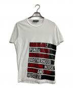 DSQUARED2ディースクエアード）の古着「テープロゴカットソー」｜ホワイト