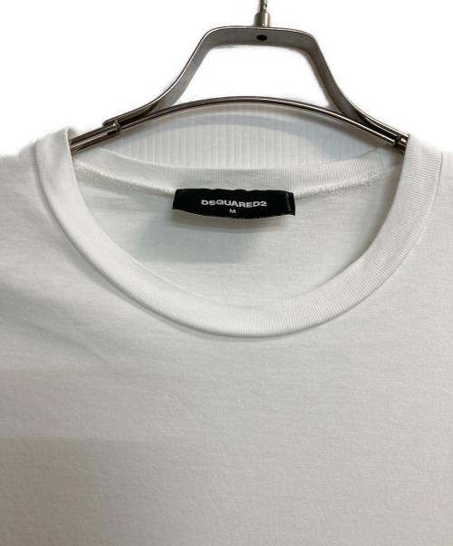 DSQUARED2（ディースクエアード）DSQUARED2 (ディースクエアード) テープロゴカットソー ホワイト サイズ:Mの古着・服飾アイテム