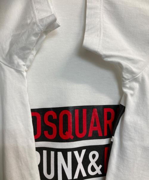 DSQUARED2（ディースクエアード）DSQUARED2 (ディースクエアード) テープロゴカットソー ホワイト サイズ:Mの古着・服飾アイテム