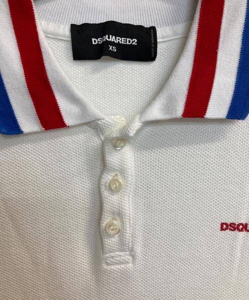 DSQUARED2（ディースクエアード）DSQUARED2 (ディースクエアード) ポロシャツ ホワイト サイズ:ＸＳの古着・服飾アイテム