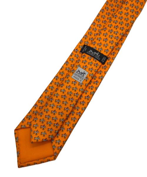 HERMES（エルメス）HERMES (エルメス) 総柄シルクタイ オレンジ サイズ:-の古着・服飾アイテム