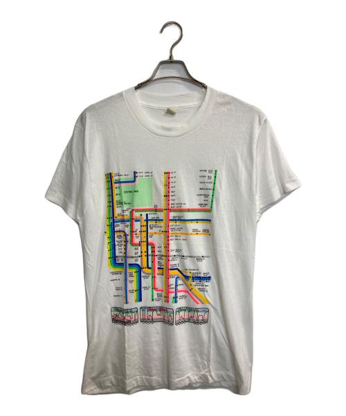SCREEN STARS（スクリーンズスターズ）SCREEN STARS (スクリーンズスターズ) Manhattan map tee ホワイト サイズ:ＸＬの古着・服飾アイテム