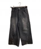 GRANCYグランシー）の古着「ZipDesign Buggy DenimPants」｜ブラック