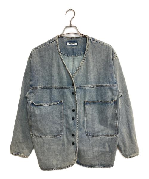 ARULLE（アリュール）ARULLE (アリュール) ノーカラーデニムジャケット インディゴ サイズ:-の古着・服飾アイテム