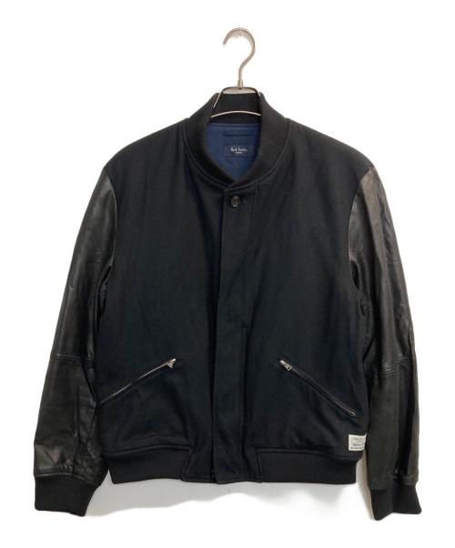 Paul Smith JEANS（ポールスミス ジーンズ）Paul Smith JEANS (ポールスミス ジーンズ) レザー切替ジャケット ブラック サイズ:L2の古着・服飾アイテム