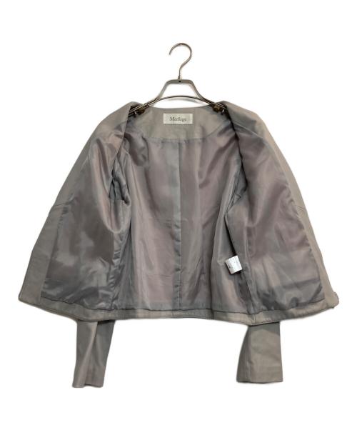 Merfirge（ハヤシグチ）merfirge (ハヤシグチ) ラムレザージャケット ライトグレー サイズ:Mの古着・服飾アイテム