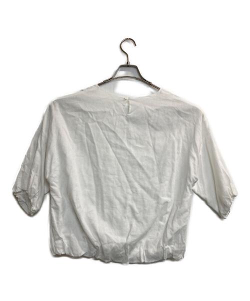 BEARDSLEY（ビアズリー）BEARDSLEY (ビアズリー) コットンリネンブラウス ホワイト サイズ:ＦＲＥＥの古着・服飾アイテム