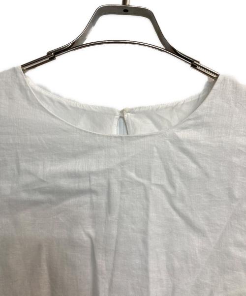 BEARDSLEY（ビアズリー）BEARDSLEY (ビアズリー) コットンリネンブラウス ホワイト サイズ:ＦＲＥＥの古着・服飾アイテム