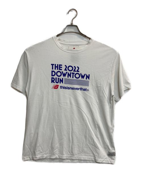 thisisneverthat（ディスイズネバーザット）thisisneverthat (ディスイズネバーザット) NEW BALANCE (ニューバランス) DOWNTOWN RUN T-SHIRTS ホワイト サイズ:Mの古着・服飾アイテム