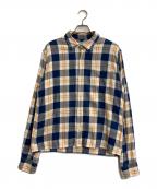 REMI RELIEFレミレリーフ）の古着「チェックシャツ」｜ネイビー×イエロー