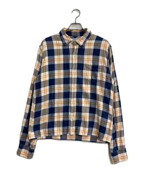 REMI RELIEF（レミレリーフ）REMI RELIEF (レミレリーフ) チェックシャツ ネイビー×イエロー サイズ:ＸＬの古着・服飾アイテム
