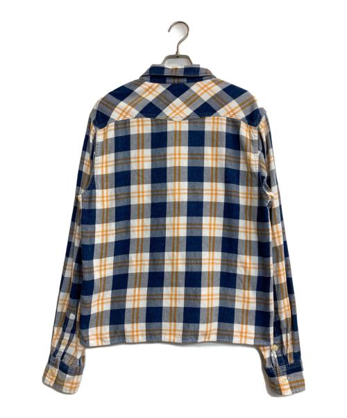 REMI RELIEF（レミレリーフ）REMI RELIEF (レミレリーフ) チェックシャツ ネイビー×イエロー サイズ:ＸＬの古着・服飾アイテム