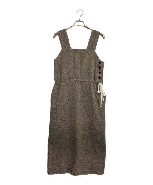 BEARDSLEY（ビアズリー）BEARDSLEY (ビアズリー) ツイードジャンパースカート ブラウン サイズ:FREEの古着・服飾アイテム