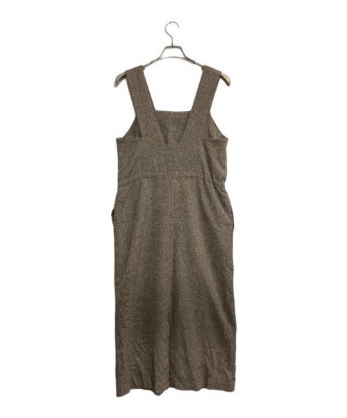BEARDSLEY（ビアズリー）BEARDSLEY (ビアズリー) ツイードジャンパースカート ブラウン サイズ:FREEの古着・服飾アイテム