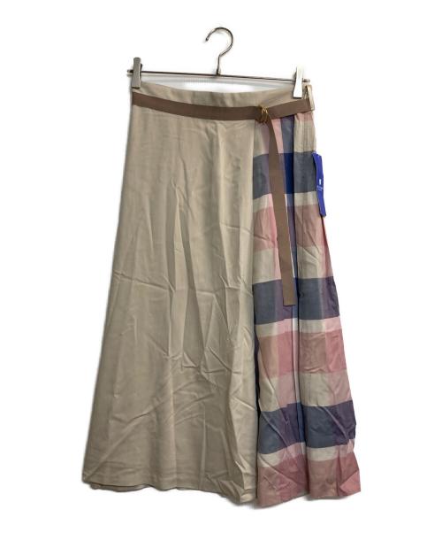 BLUE LABEL CRESTBRIDGE（ブルーレーベルクレストブリッジ）BLUE LABEL CRESTBRIDGE (ブルーレーベルクレストブリッジ) フレアスカート ベージュ サイズ:40の古着・服飾アイテム