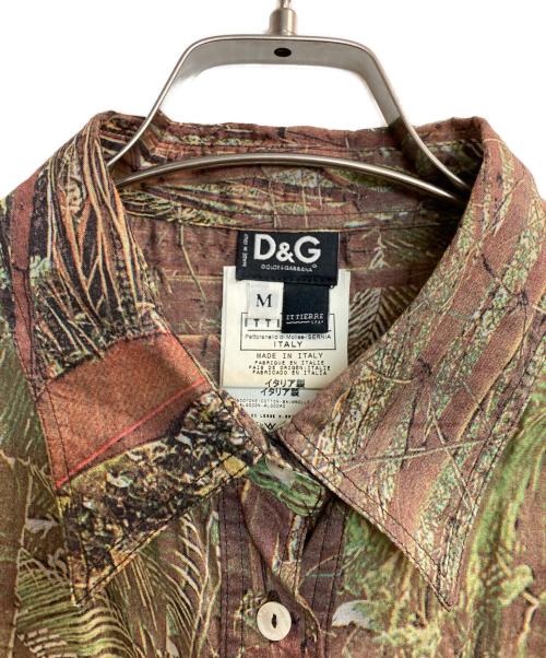 D&G（ディーアンドジー）D&G (ディーアンドジー) リアルバンブーカモシースルーシャツ ブラウン サイズ:Mの古着・服飾アイテム