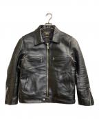 FOUNTAINHEAD LEATHERファウンテンヘッドレザー）の古着「HORSEHIDE TEACORE SINGLE LEATHER RIDERS JACKET/ホースハイドティーコアシングルレザーライダースジャケット」｜ブラック