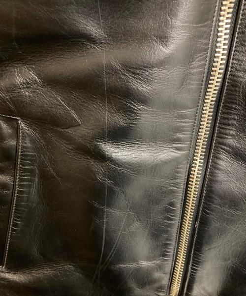 FOUNTAINHEAD LEATHER（ファウンテンヘッドレザー）FOUNTAINHEAD LEATHER HORSEHIDE TEACORE SINGLE LEATHER RIDERS JACKET/ホースハイドティーコアシングルレザーライダースジャケット ブラック サイズ:40の古着・服飾アイテム