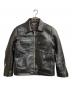 FOUNTAINHEAD LEATHER（ファウンテンヘッドレザー）の古着「HORSEHIDE TEACORE SINGLE LEATHER RIDERS JACKET/ホースハイドティーコアシングルレザーライダースジャケット」｜ブラック