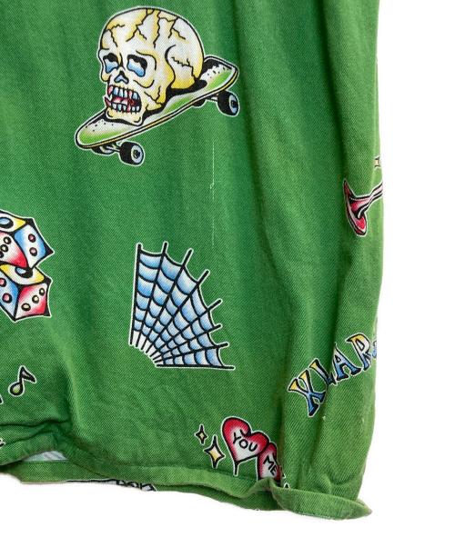X-LARGE（エクストララージ）X-LARGE (エクストララージ) GOOD TIME PATTERN S/S SHIRT グリーン サイズ:Mの古着・服飾アイテム