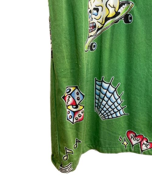 X-LARGE（エクストララージ）X-LARGE (エクストララージ) GOOD TIME PATTERN S/S SHIRT グリーン サイズ:Mの古着・服飾アイテム
