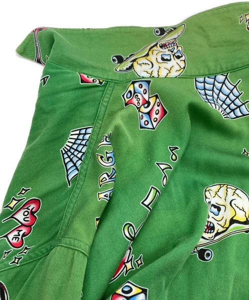 X-LARGE（エクストララージ）X-LARGE (エクストララージ) GOOD TIME PATTERN S/S SHIRT グリーン サイズ:Mの古着・服飾アイテム