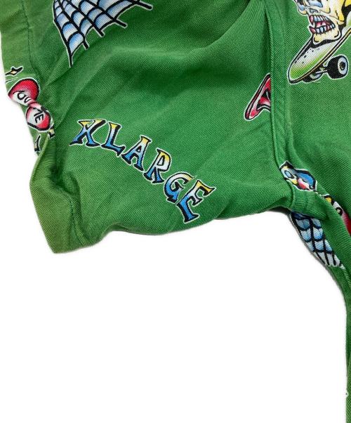X-LARGE（エクストララージ）X-LARGE (エクストララージ) GOOD TIME PATTERN S/S SHIRT グリーン サイズ:Mの古着・服飾アイテム