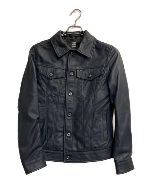G-STAR RAW（ジースターロゥ）G-STAR RAW (ジースターロゥ) slim leather jkt ネイビー サイズ:ＸＳの古着・服飾アイテム