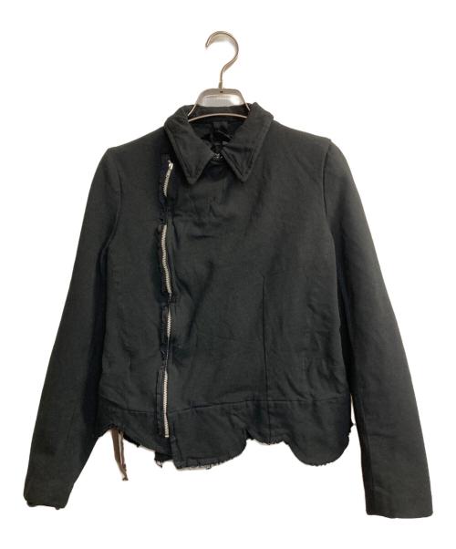 ROBE DE CHAMBRE COMME DES GARCONS（ローブドシャンブル コムデギャルソン）ROBE DE CHAMBRE COMME DES GARCONS (ローブドシャンブル コムデギャルソン) Poly fulling W riders jacket ブラック サイズ:Ｌの古着・服飾アイテム