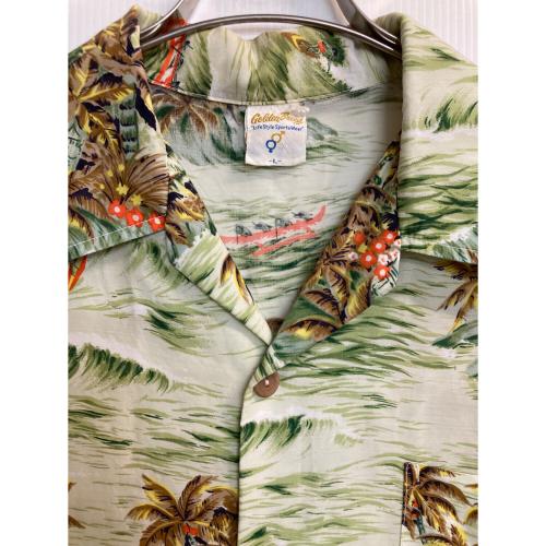 GOLDEN BREED（ゴルデンブリード）GOLDEN BREED (ゴルデンブリード) 70s hawaiian shirts グリーン サイズ:Lの古着・服飾アイテム