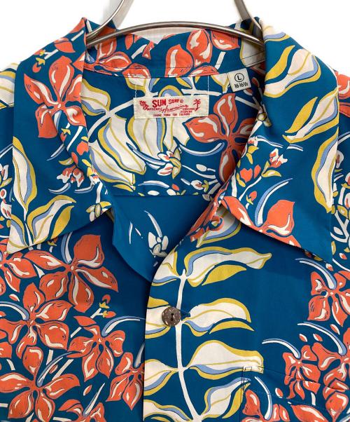 Sun Surf（サンサーフ）Sun Surf (サンサーフ) RAYON HAWAIIAN SHIRT “GINGER LILY” ブルー サイズ:Lの古着・服飾アイテム