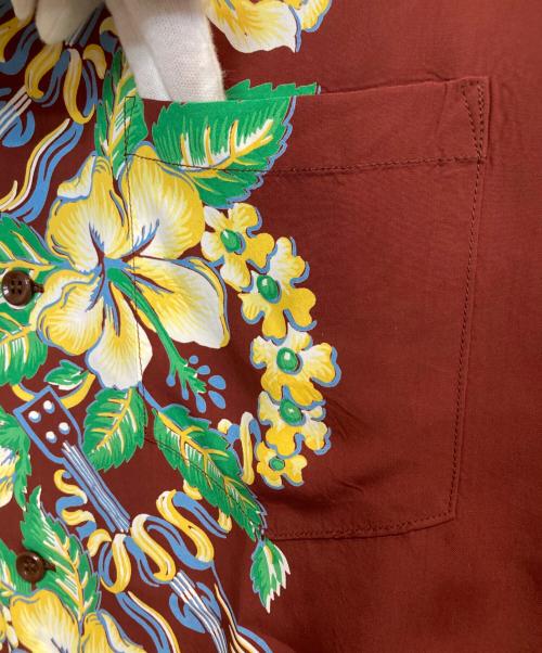 Sun Surf（サンサーフ）Sun Surf (サンサーフ) RAYON HAWAIIAN SHIRT “BLESSING GIFT FROM HAWAII” ブラウン サイズ:Lの古着・服飾アイテム
