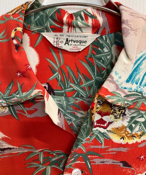 Artvogue（アートヴォーグ）Artvogue (アートヴォーグ) SASA TORA hawaiian shirts レッド サイズ:Lの古着・服飾アイテム