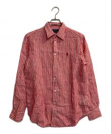 POLO RALPH LAUREN（ポロ・ラルフローレン）の古着「リネンストライプシャツ」｜レッド×ホワイト