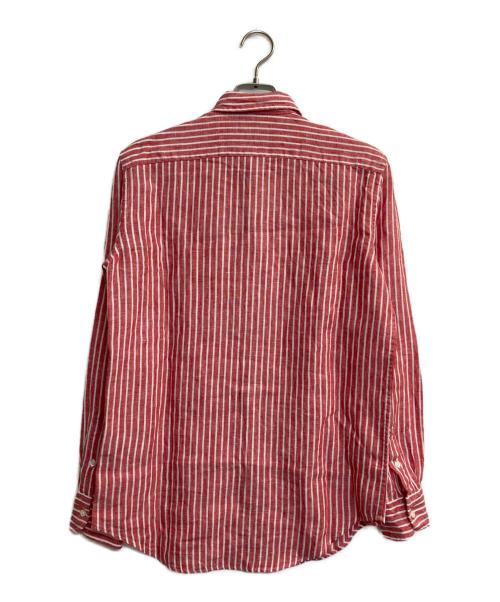 POLO RALPH LAUREN（ポロ・ラルフローレン）POLO RALPH LAUREN (ポロ・ラルフローレン) リネンストライプシャツ レッド×ホワイト サイズ:Sの古着・服飾アイテム