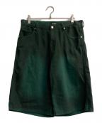 X-LARGEエクストララージ）の古着「SPRAYDYE SHORT PANTS」｜グリーン