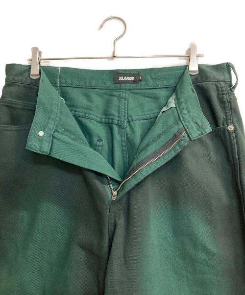 X-LARGE（エクストララージ）X-LARGE (エクストララージ) SPRAYDYE SHORT PANTS グリーン サイズ:36の古着・服飾アイテム