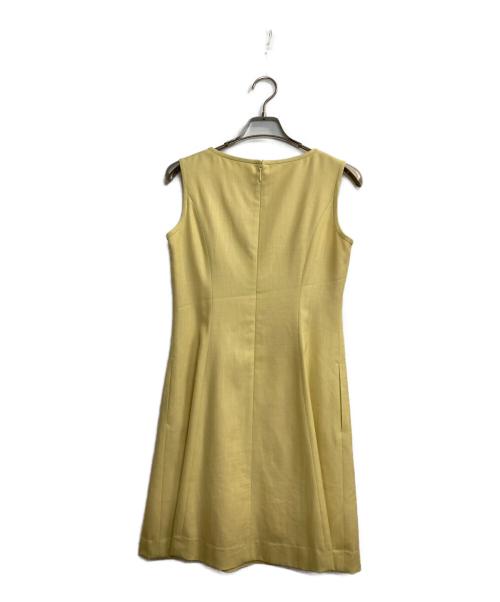 Rene（ルネ）Rene (ルネ) バックジップノースリーブワンピース イエロー サイズ:34の古着・服飾アイテム
