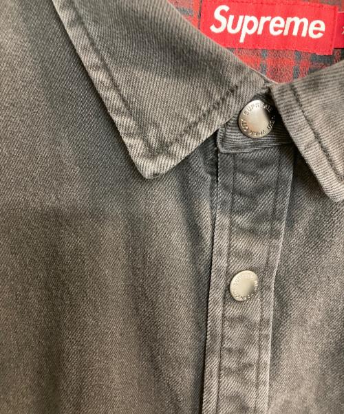 SUPREME（シュプリーム）SUPREME (シュプリーム) Quilted Lined Denim Snap Shirt ブラック サイズ:ＸＬの古着・服飾アイテム