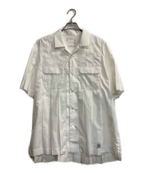 sacai（サカイ）sacai (サカイ) プリーツショートスリーブシャツ ホワイト サイズ:4の古着・服飾アイテム