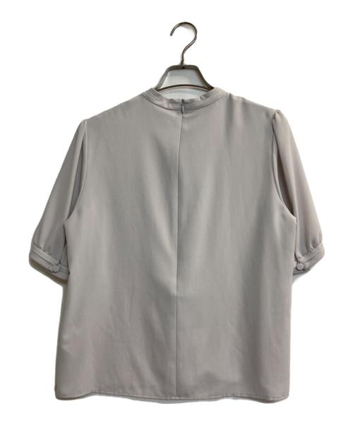 AMACA（アマカ）AMACA (アマカ) 《手洗い可》レースコンビスタンドネックブラウス グレー サイズ:40の古着・服飾アイテム