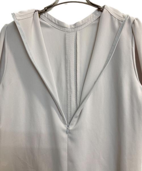 AMACA（アマカ）AMACA (アマカ) 《手洗い可》レースコンビスタンドネックブラウス グレー サイズ:40の古着・服飾アイテム