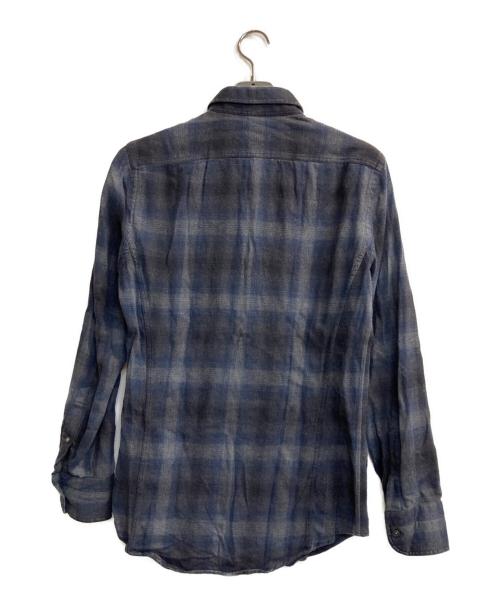 TOM FORD（トムフォード）TOM FORD (トムフォード) フランネルシャツ ネイビー×グレー サイズ:39　の古着・服飾アイテム