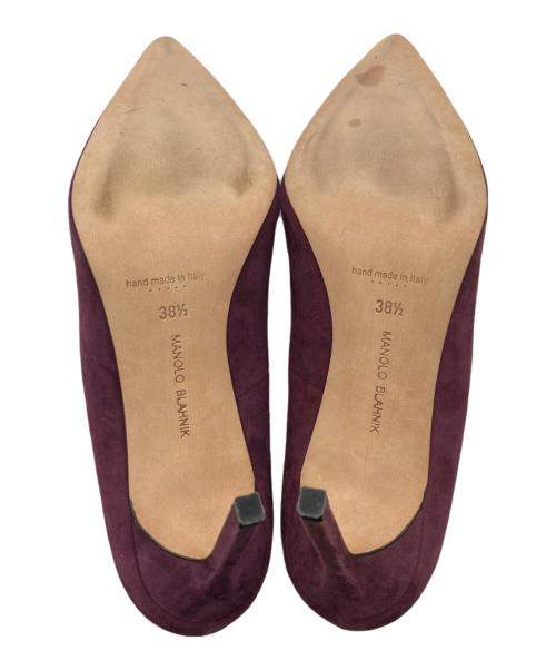 Manolo Blahnik（マノロブラニク）Manolo Blahnik (マノロブラニク) スエードピンヒールパンプス パープル サイズ:24.5cmの古着・服飾アイテム