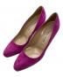 Manolo Blahnik（マノロブラニク）の古着「スエードピンヒールパンプス」｜ピンク
