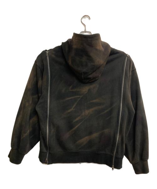 GRANCY（グランシー）GRANCY (グランシー) Triple Zip Design Dirty Hoodie ブラック サイズ:Ｌの古着・服飾アイテム