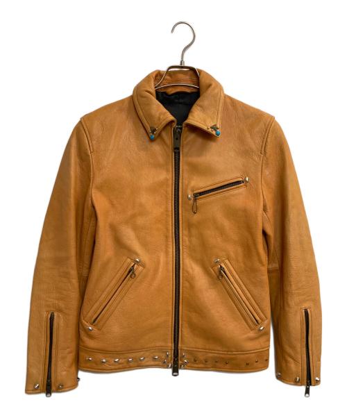JACKROSE（ジャックローズ）JACKROSE (ジャックローズ) スタッズライダースジャケット ブラウン サイズ:3の古着・服飾アイテム